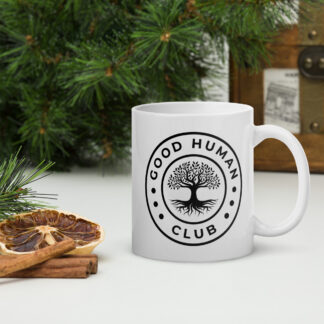 White Glossy Mug Good Human Club